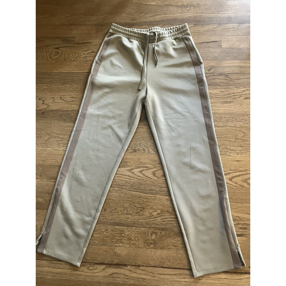 Zara jogger Sweat Athletic pants women's sz S joggers drawstring tan Stripe
